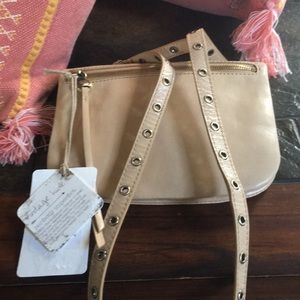 HOBO Cream Clutch with Strap